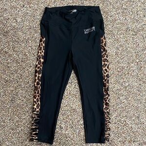 3/$10 bebe Leggings with Leopard Side Panels